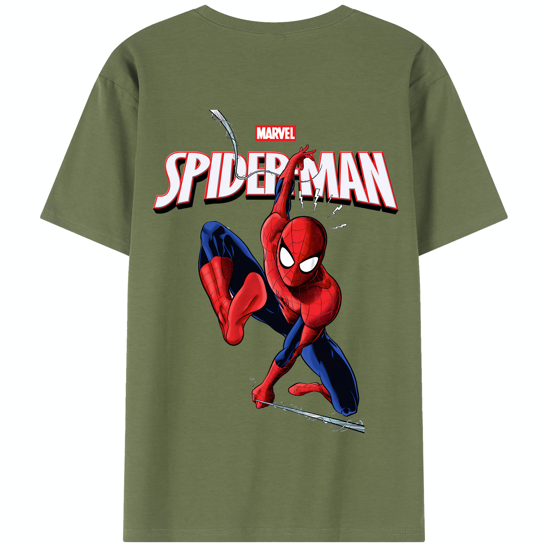 （画像用） Spider Man スパイダーマン 綿100％半袖Tシャツ（背面プリント）